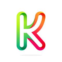 K letter one line colorful logo