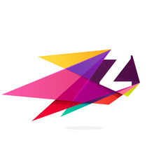 Z letter logo with polygonal comet.