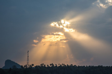 Fototapeta premium god rays in evening