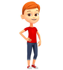 Fototapeta premium 3d rendered illustration. Boy isolated on white background.