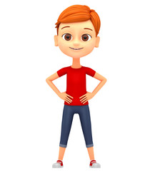 3d rendered illustration. Boy isolated on white background.