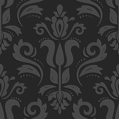 Oriental dark ornament. Fine traditional pattern with volume elements, shadows and highlights