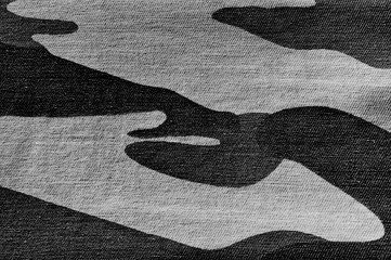 Texture of soldier cloth background in black and white style, Camouflage pattern - 100501763