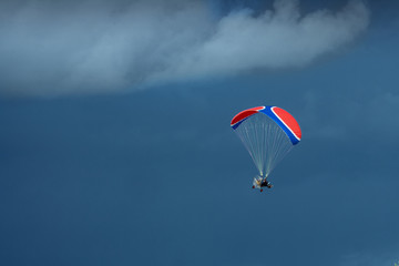 paraplane in the blue sky