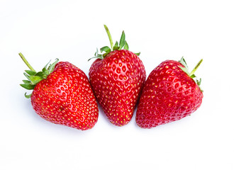 Strawberries Isolated on a white background. 