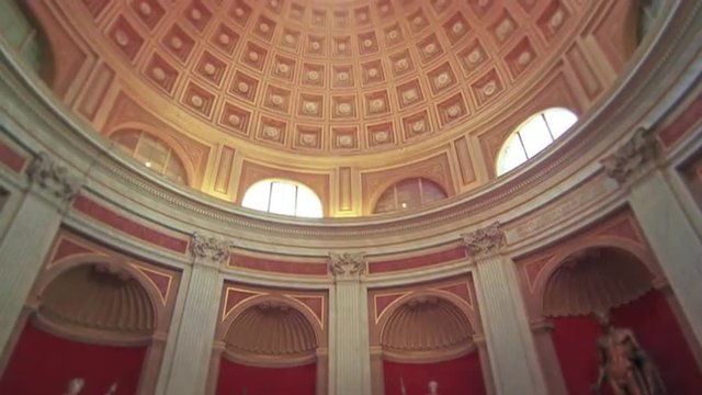 Tilt up footage of Pantheon interior