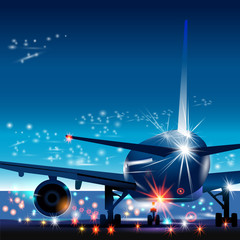 Vector illustration of airport with plane.