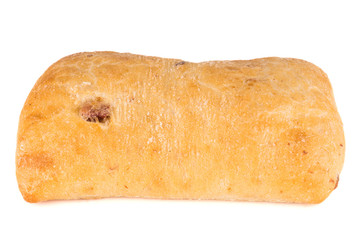 Ciabatta (Italian bread), isolated on a white background