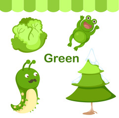 Illustration of isolated color green group
