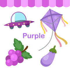 Illustration of isolated color purple group