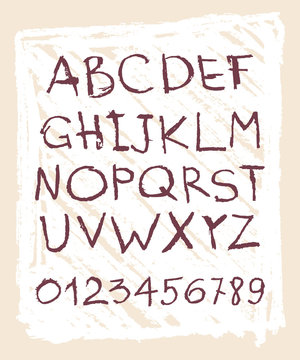 Handwritten English alphabets and digits