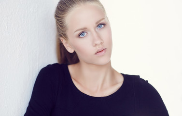 Portrait of blue eyed girl.