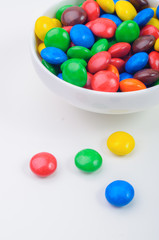 Colorful candys isolated on white background.