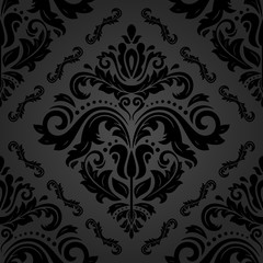 Oriental vector classic dark pattern. Seamless abstract background