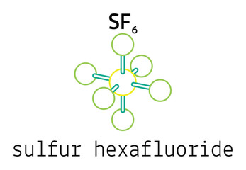 SF6 sulfur hexafluoride molecule
