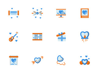 Collection of love greeting flat icons