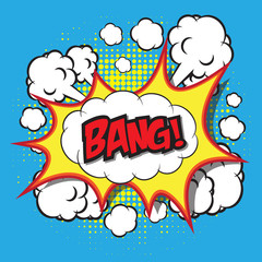 BANG! wording sound effect set design for comic background, comic strip