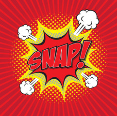 SNAP! wording sound effect set design for comic background, comic strip