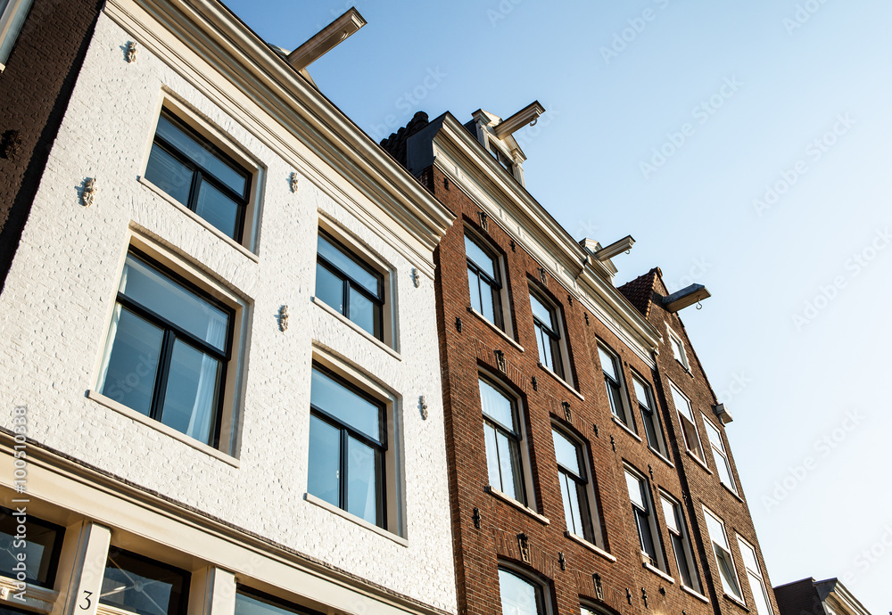 Wall mural traditional house close-up. amsterdam - netherland.