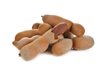 Obraz premium ripe sweet Tamarind on white background