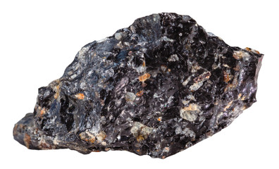 specimen of Obsidian mineral stone isolated