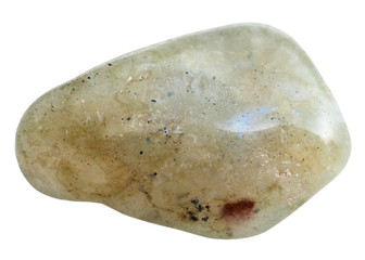 one Labradorite gem stone isolated on white