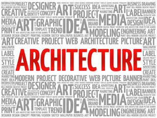 Architecture word cloud, creative business concept background