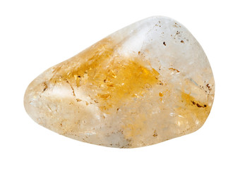 yellow citrine quartz gemstone isolated on white © vvoe
