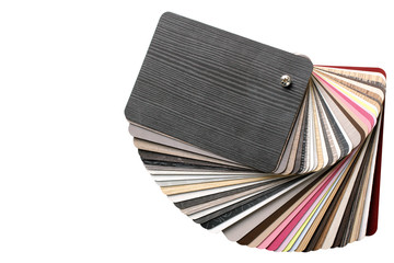 Plastic color swatch on white background