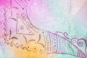 hand drawing abstract pattern on silk batik