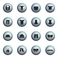 Baby clothes simply icons