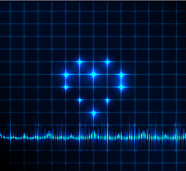 wave heart background