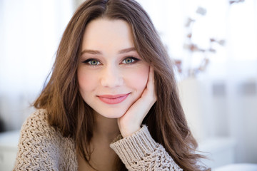 Portrait of beautiful happy young woman