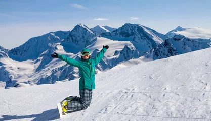 Papier Peint photo Sports dhiver snowboarder, Solden, Austria, extreme winter sport