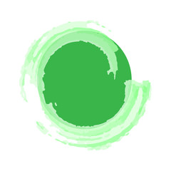 Green circle circled watercolor. With an inscription