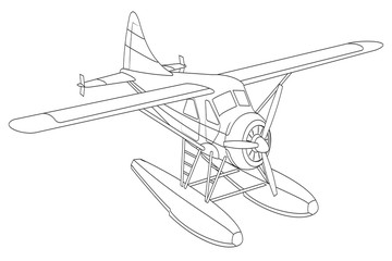 Retro seaplane illustration