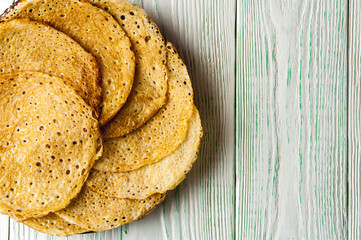 Homemade pancakes on plate