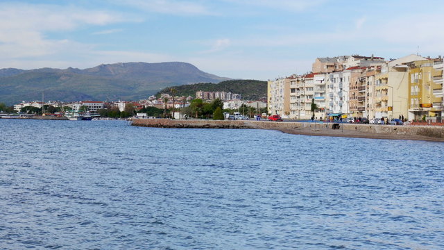 daily life seaside coast, dikili, izmir, turkey