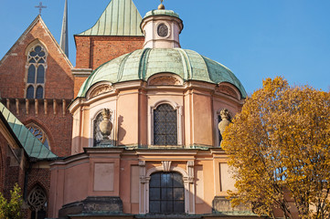 Obraz premium Wroclaw. Picturesque view of famous cathedral of St. John on old island Tumski