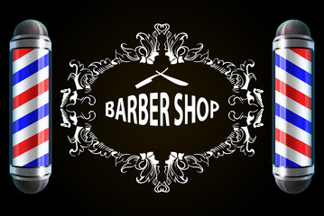 vector illustration Barber Poles, barber shop