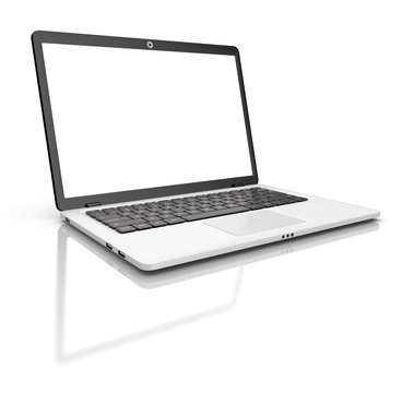 Modern Laptop isolated on white.