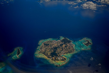 Fototapeta na wymiar Aerial view of okinawa ' small islands.
