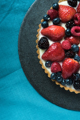 Summer berry fruit tart
