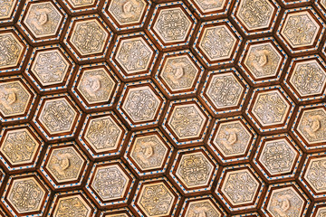 The ceiling of the hall Plaza de Espana decorated with beautiful