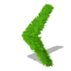 Conceptual green grass 3D font isoalted
