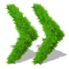 Conceptual green grass 3D font isoalted