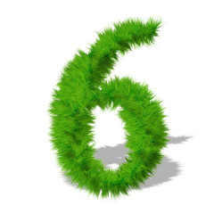 Conceptual green grass 3D font isoalted