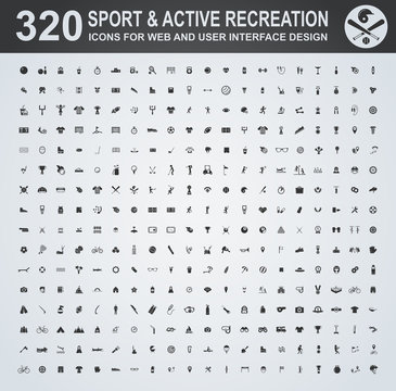 Sport and active recreation icon set