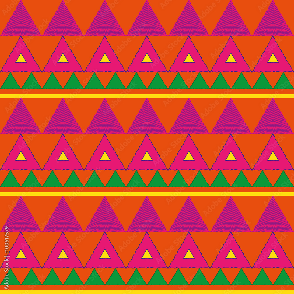 Wall mural abstract geometric seamless patterns. ethnic style pattern with triangle and line.