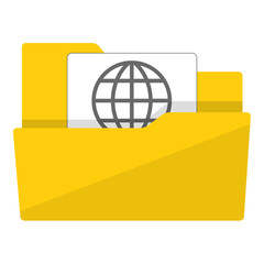 Icono plano carpeta simbolo global © teracreonte
